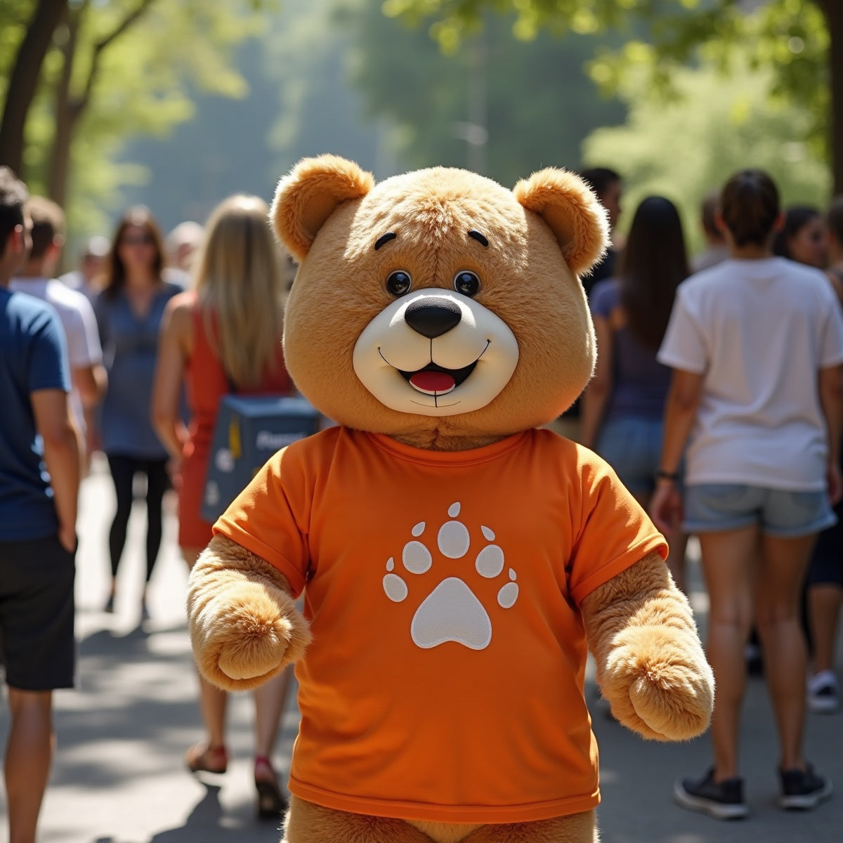 Plush Bear W Embroidered Paws And T Shirt